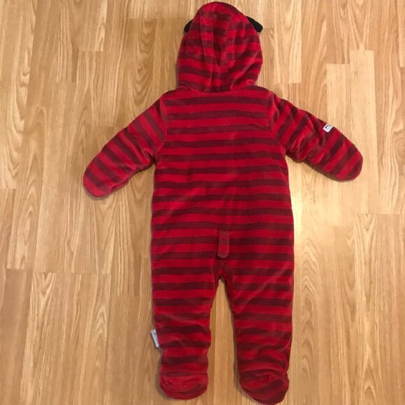 Disney Baby  Mickey Mouse Red & Black Striped Hooded Bunting Bag Outerwear 6-12M - Picture 7 of 7
